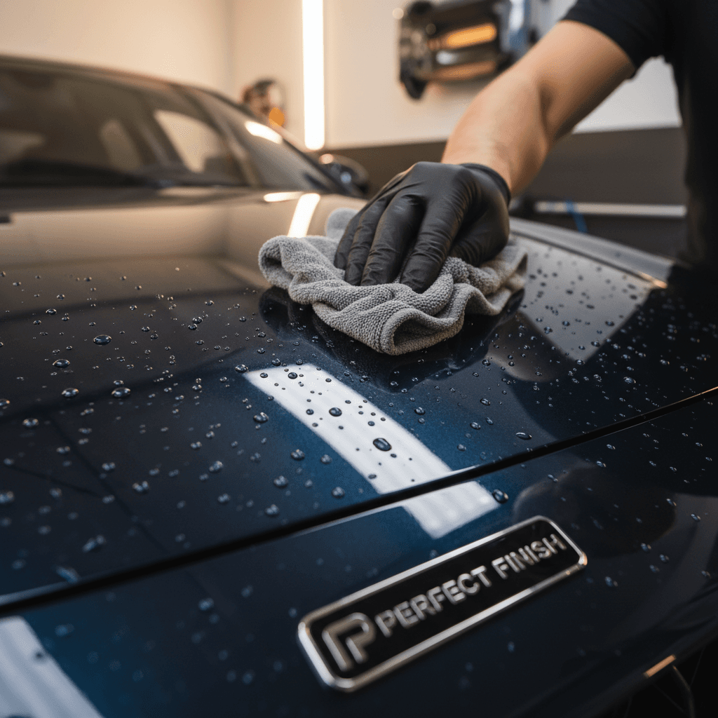 Professional vehicle detailing and preparation showing quality finishing work